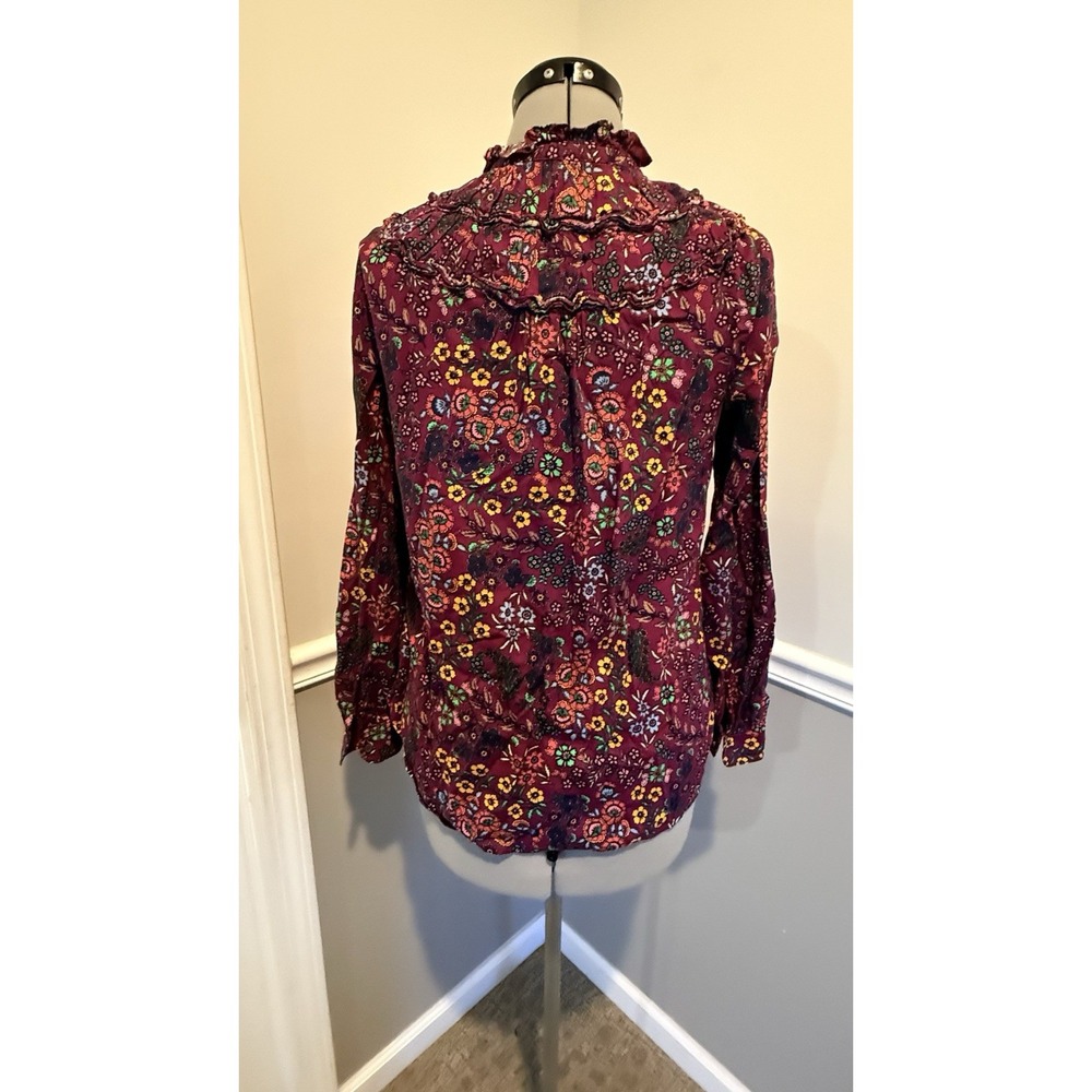 TALBOTS Shirred Neck Floral Top Women's Size S Blossom Party‎ - Picture 5 of 6
